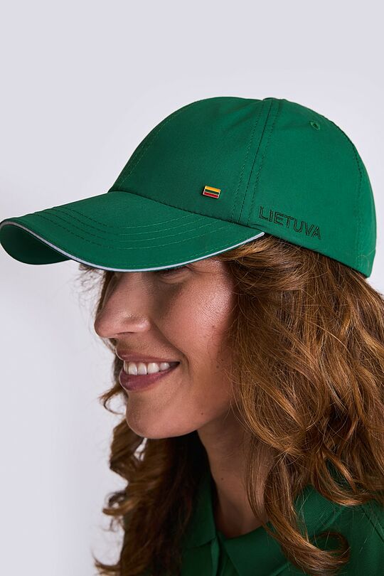 National collection POPLIN cotton cap 2 | GREEN | Audimas