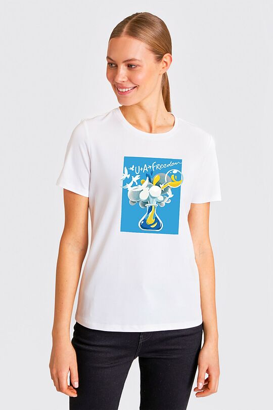 Short sleeves cotton T-shirt Flask 1 | WHITE | Audimas