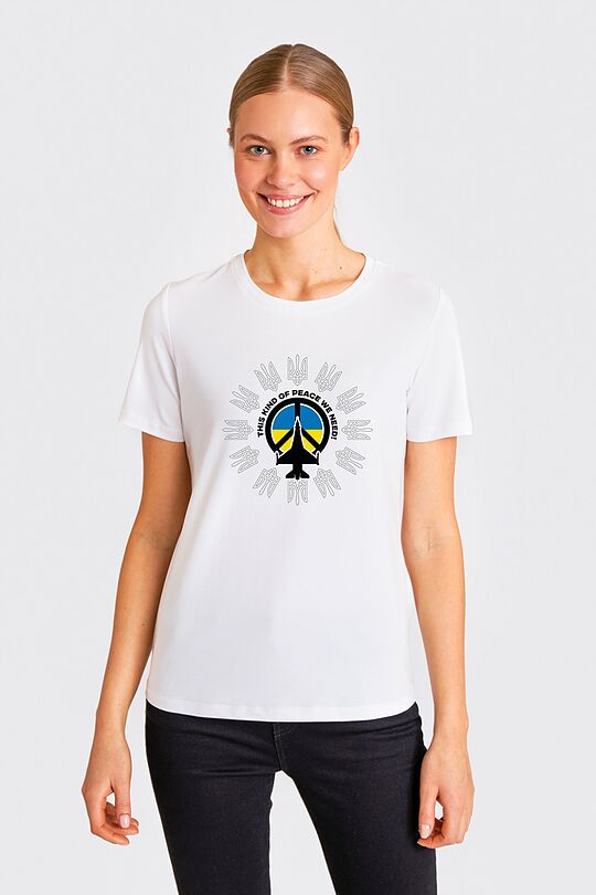 Short sleeves cotton T-shirt Peace 1 | WHITE | Audimas