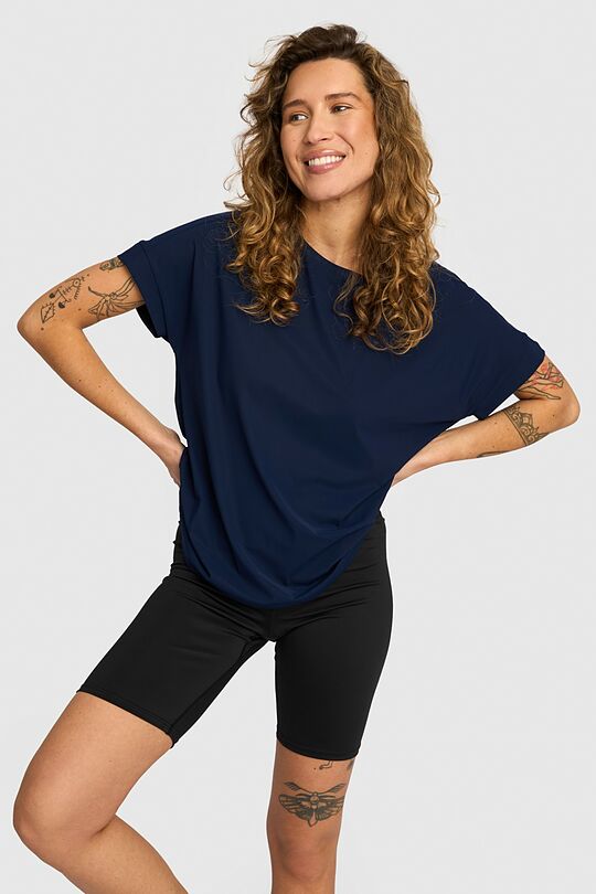 SENSITIVE fabric short sleeve T-shirts 5 | BLUE | Audimas