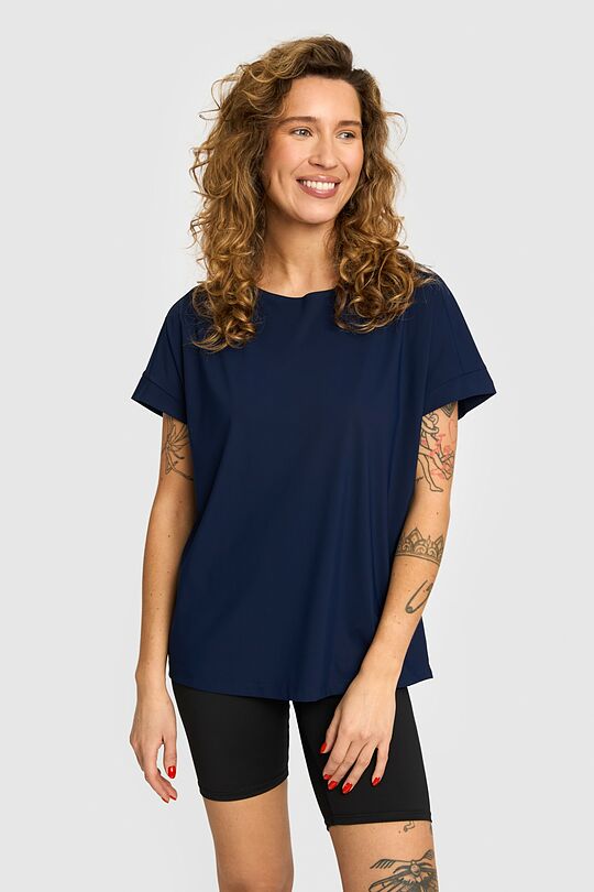 SENSITIVE fabric short sleeve T-shirts 1 | BLUE | Audimas