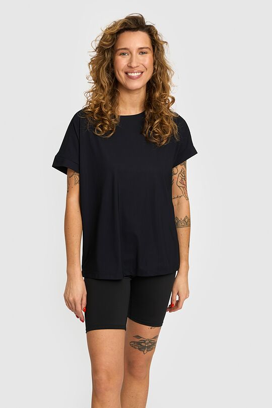 SENSITIVE fabric short sleeve T-shirts 4 | BLACK | Audimas