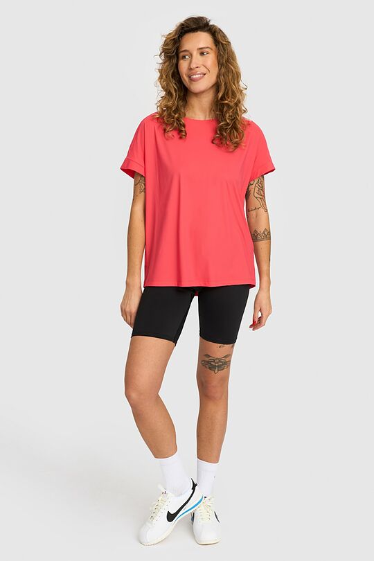 SENSITIVE fabric short sleeve T-shirts 4 | PINK | Audimas