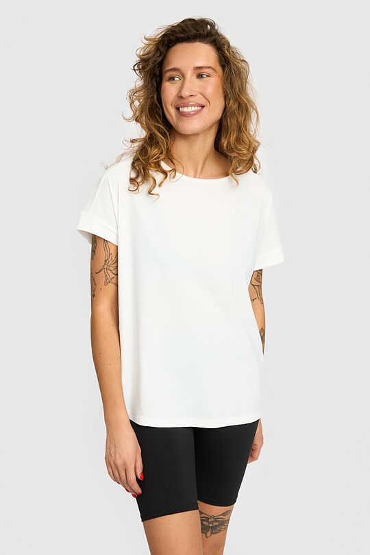 SENSITIVE fabric short sleeve T-shirts 1 | WHITE | Audimas