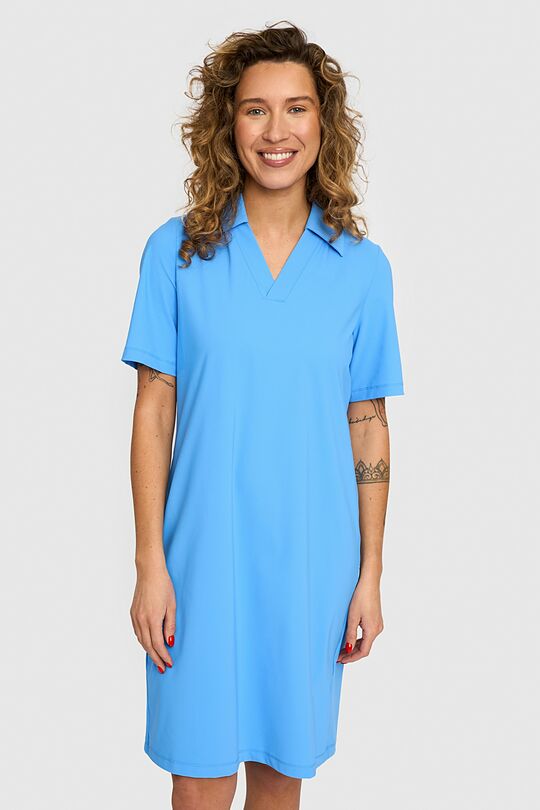 SENSITIVE fabric short sleeve dress 3 | LIGHT BLUE | Audimas