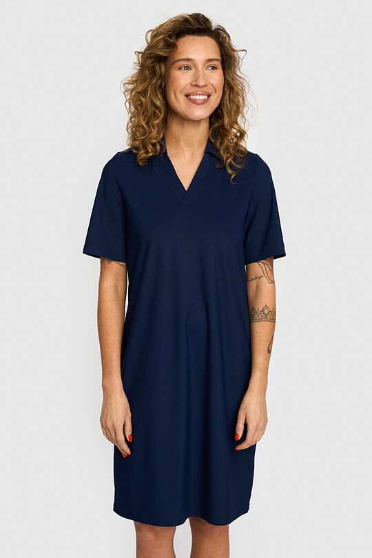 SENSITIVE fabric short sleeve dress 3 | BLUE | Audimas
