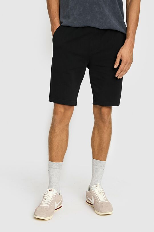 Stretch cotton French terry sweatshorts 2 | BLACK | Audimas