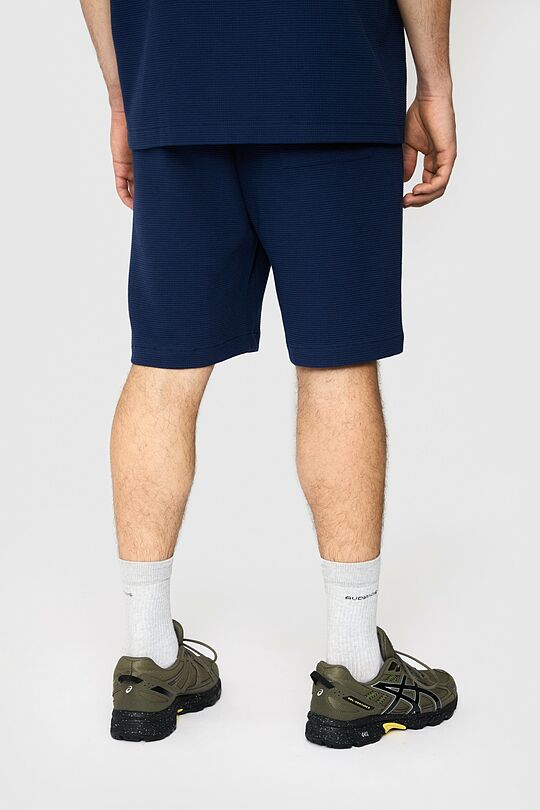 Textured waffle cotton sweatshorts 3 | BLUE | Audimas