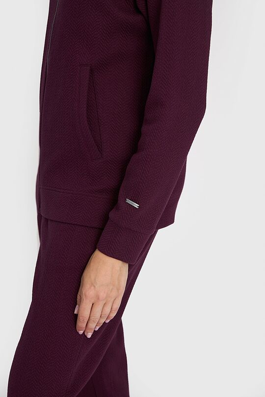 Textured cotton full-zip sweatshirt 3 | PURPLE | Audimas