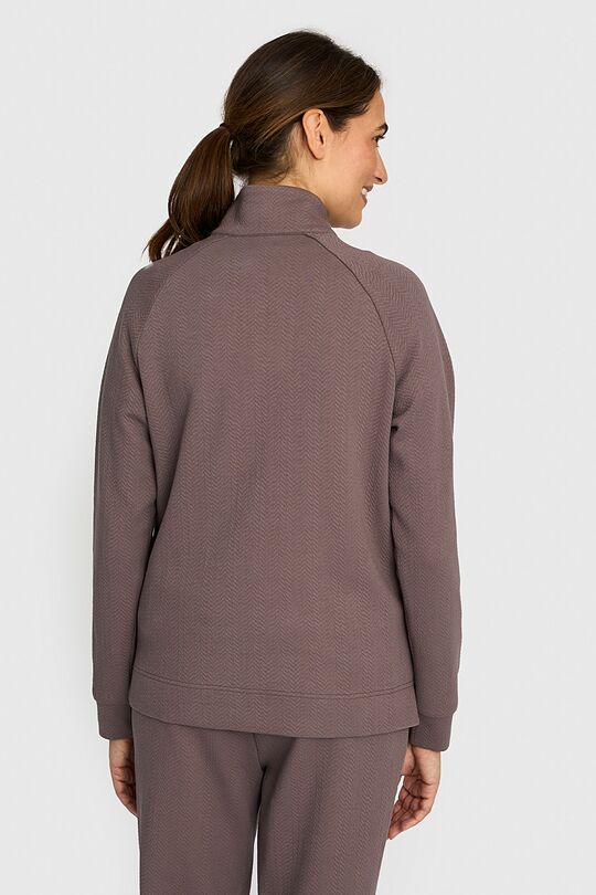 Textured cotton full-zip sweatshirt 2 | BROWN | Audimas