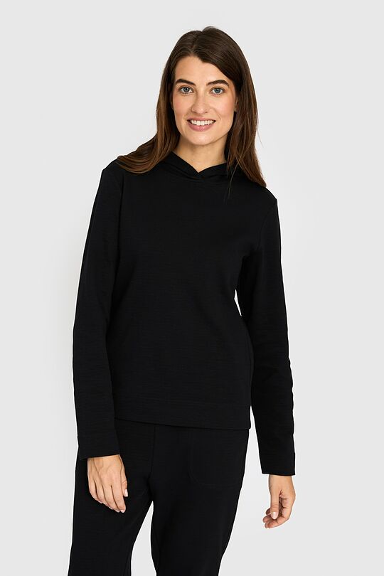 Textured cotton hoodie 1 | BLACK | Audimas