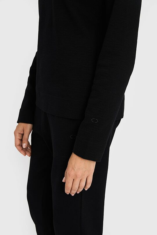 Textured cotton hoodie 3 | BLACK | Audimas
