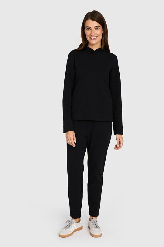 Textured cotton sweatpants 1 | BLACK | Audimas