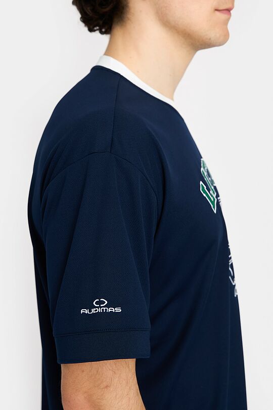 Oversized synthetic T-shirt 3 | BLUE | Audimas