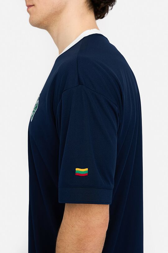 Oversized synthetic T-shirt 4 | BLUE | Audimas