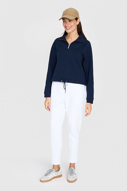 Cotton pique half-zip sweatshirt 4 | BLUE | Audimas