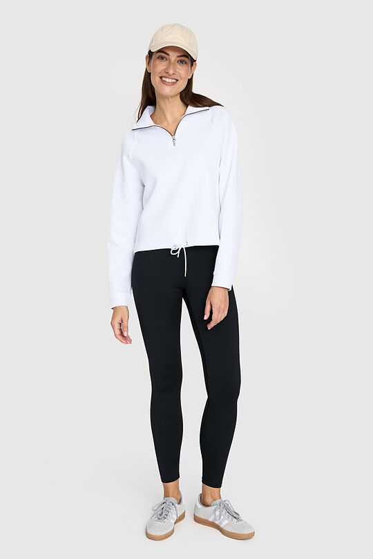 Cotton pique half-zip sweatshirt 4 | WHITE | Audimas