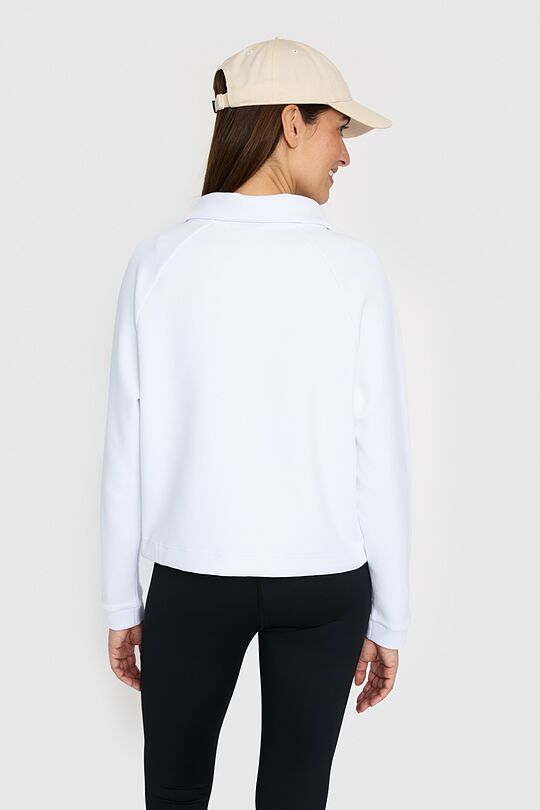 Cotton pique half-zip sweatshirt 2 | WHITE | Audimas