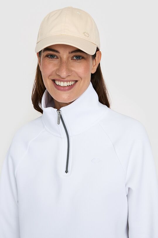Cotton pique half-zip sweatshirt 3 | WHITE | Audimas