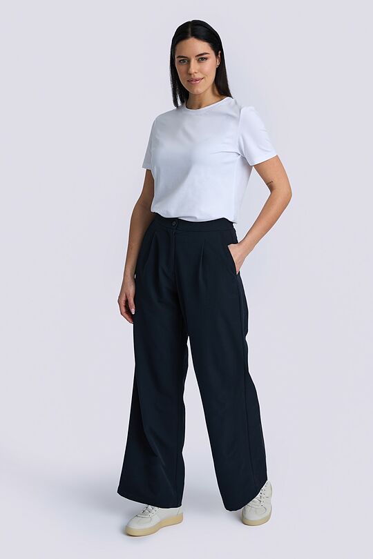 High waisted wide leg pants 1 | Dark blue | Audimas