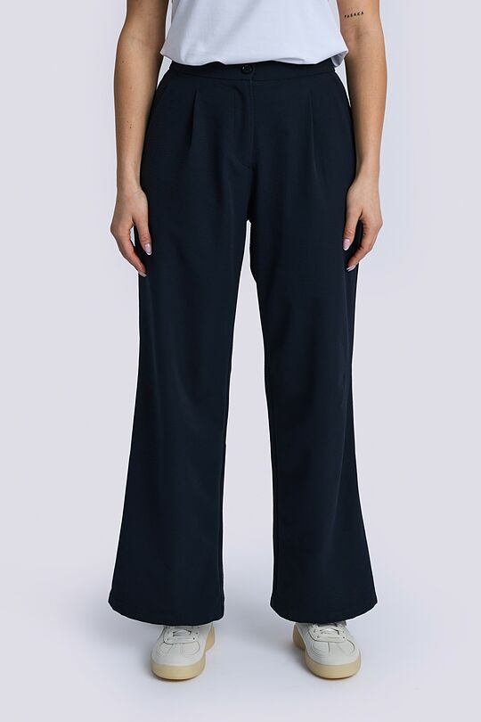High waisted wide leg pants 2 | Dark blue | Audimas