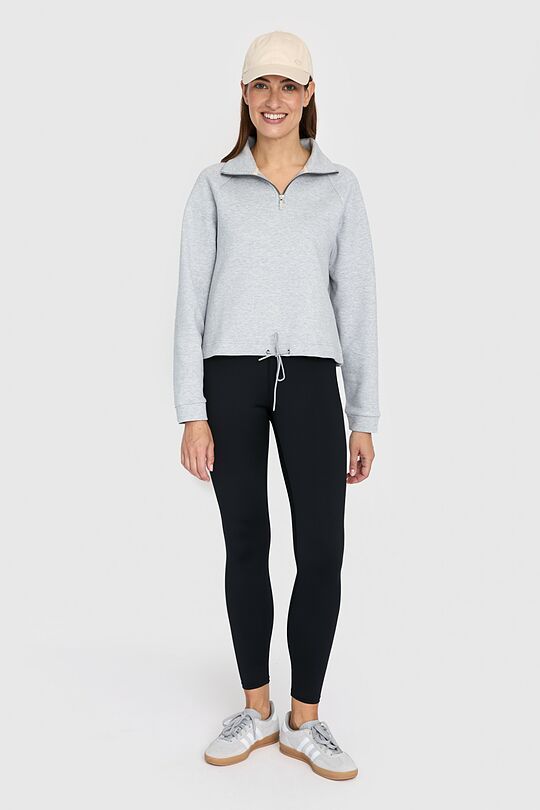 Cotton pique half-zip sweatshirt 4 | GREY | Audimas