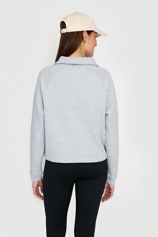 Cotton pique half-zip sweatshirt 2 | GREY | Audimas