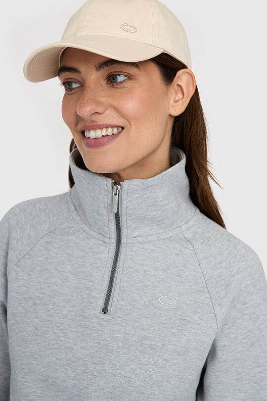 Cotton pique half-zip sweatshirt 3 | GREY | Audimas