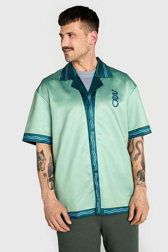 Printed oversized shirt 2 | GREEN | Audimas
