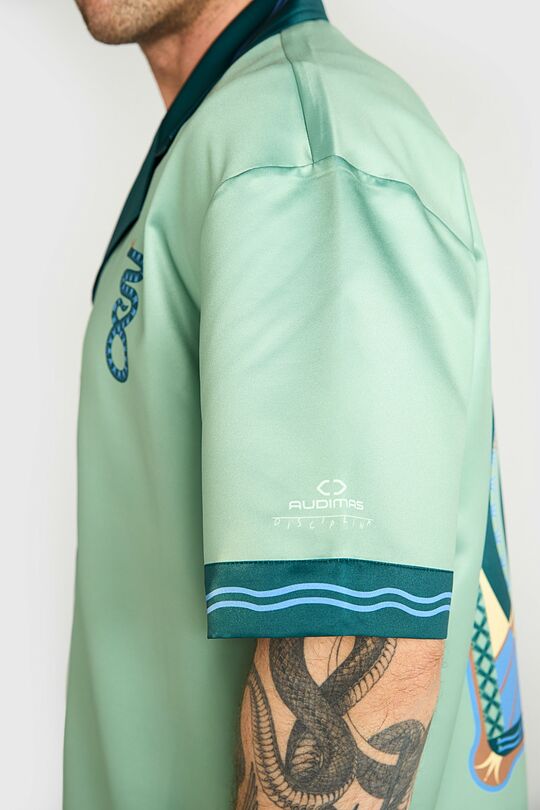 Printed oversized shirt 8 | GREEN | Audimas