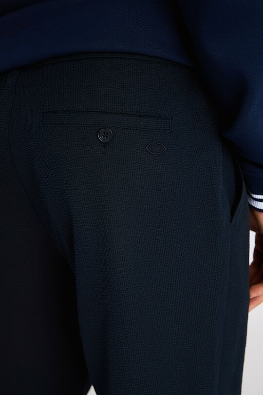 Straight fit pants with pleats 4 | Dark blue | Audimas
