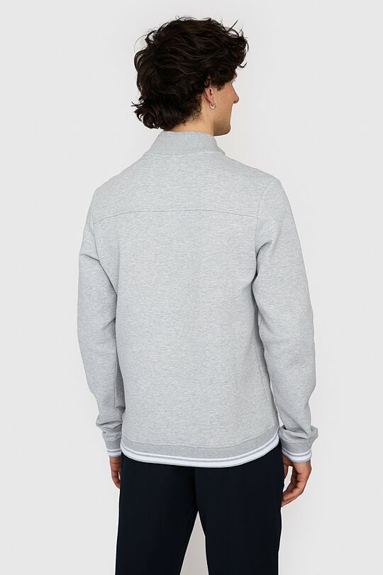 Cotton pique half-zip sweatshirt 2 | GREY | Audimas