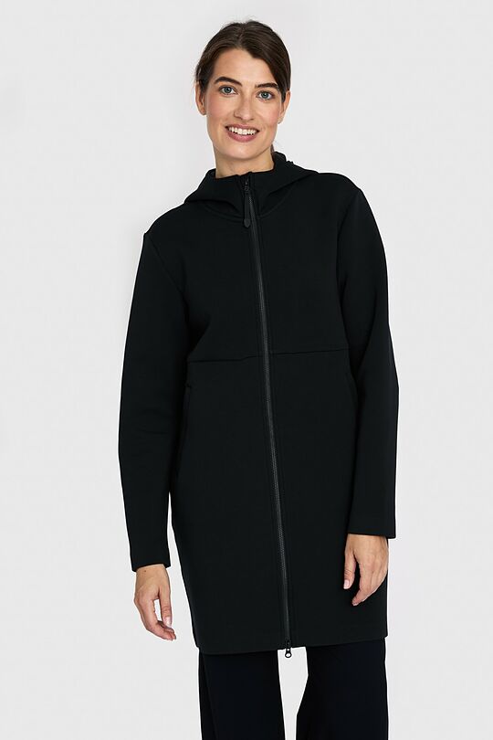 Long full-zip cotton hoodie 1 | BLACK | Audimas