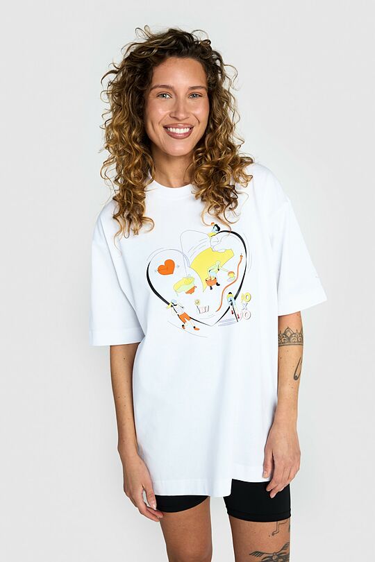 Short sleeves cotton T-shirt SUMMER OF MOVEMENT 90X90 2 | WHITE | Audimas