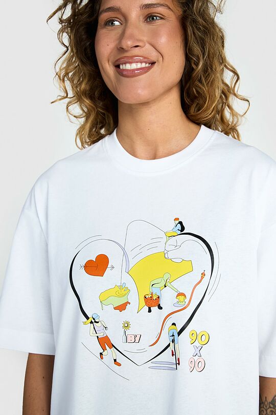 Short sleeves cotton T-shirt SUMMER OF MOVEMENT 90X90 3 | WHITE | Audimas