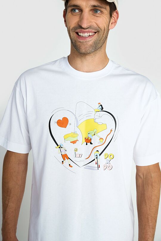 Short sleeves cotton T-shirt SUMMER OF MOVEMENT 90X90 4 | WHITE | Audimas