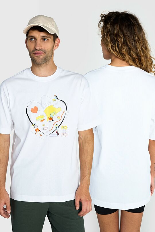 Short sleeves cotton T-shirt SUMMER OF MOVEMENT 90X90 1 | WHITE | Audimas
