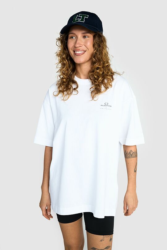 Short sleeves cotton T-shirt EGLĖ AND THE GRASS SNAKE 2 | WHITE | Audimas