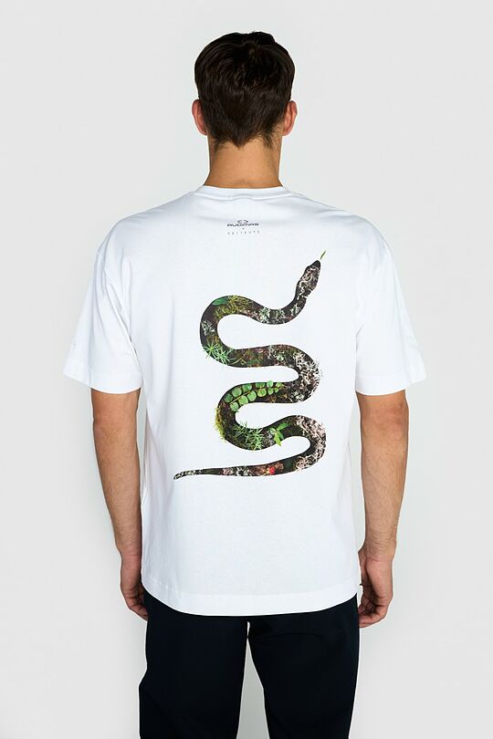 Short sleeves cotton T-shirt THE GRASS SNAKE 5 | WHITE | Audimas