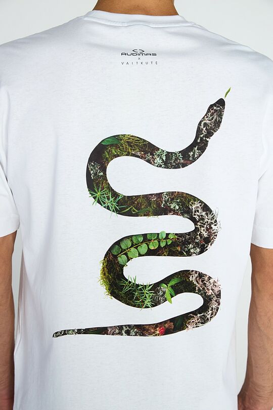 Short sleeves cotton T-shirt THE GRASS SNAKE 8 | WHITE | Audimas
