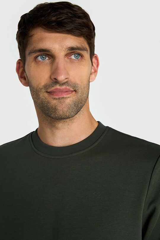 Cotton French terry crewneck sweatshirt 3 | GREEN | Audimas