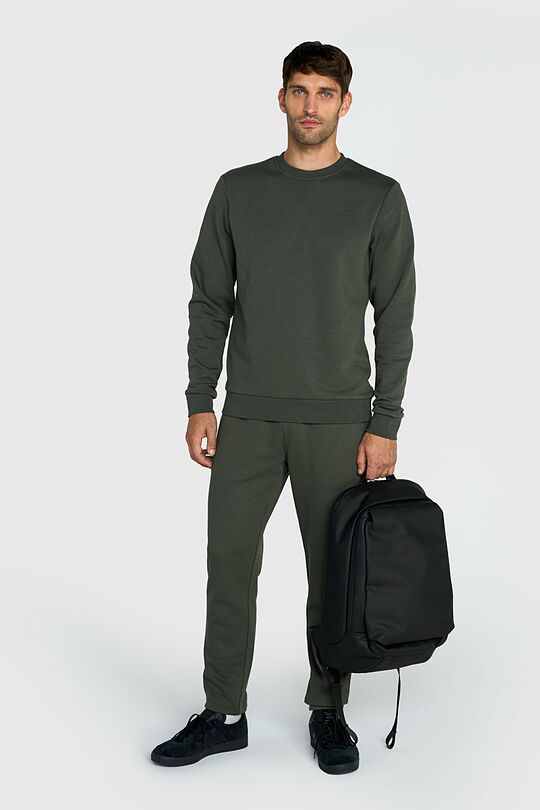 Cotton French terry tapered sweatpants 6 | GREEN | Audimas