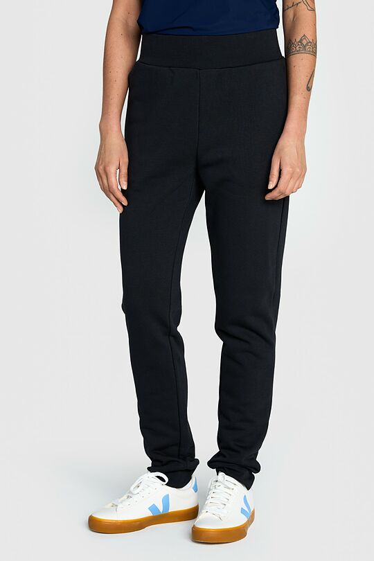 Tapered cotton French terry sweatpants 2 | BLACK | Audimas