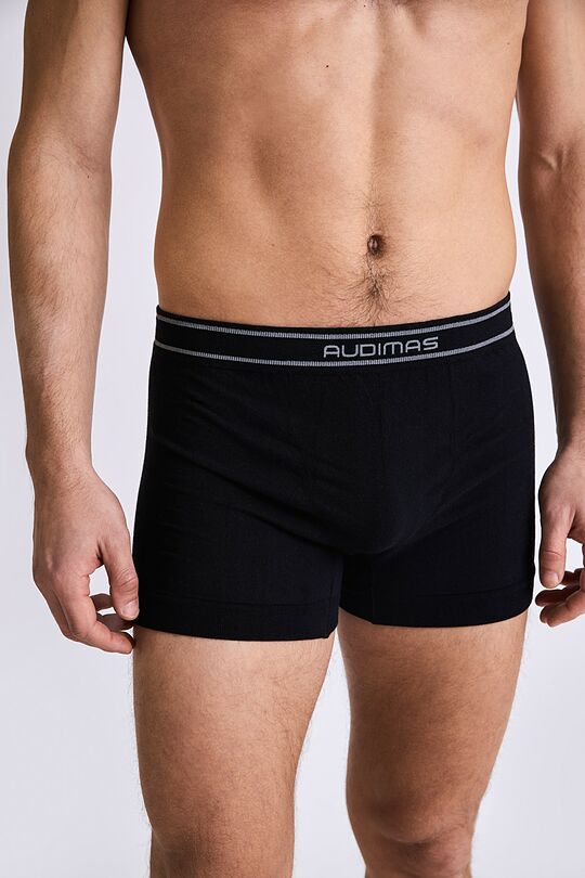 Seamless cotton boxers 4 | BLACK | Audimas