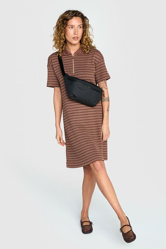 Knitted half zip dress 5 | BROWN | Audimas