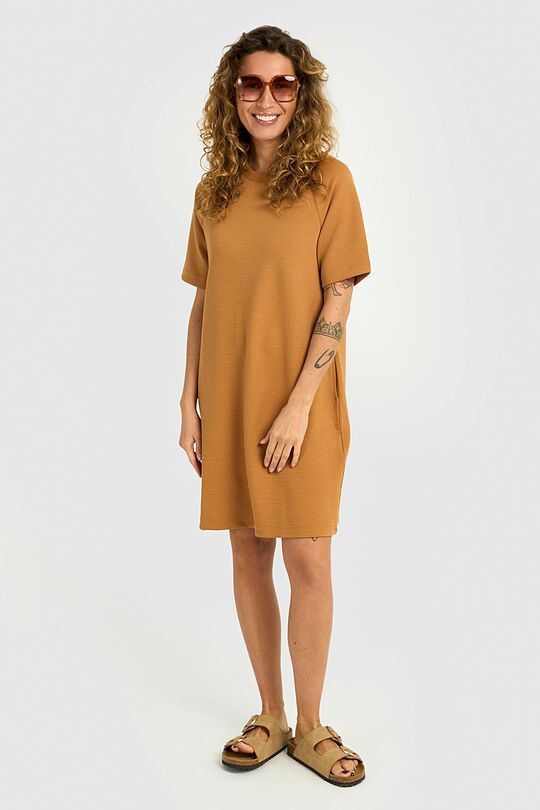 Textured dress with Viscose 1 | BROWN | Audimas
