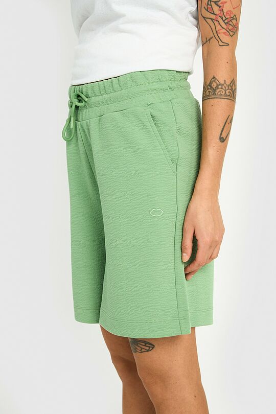 Textured sweatshorts with Viscose 4 | GREEN | Audimas