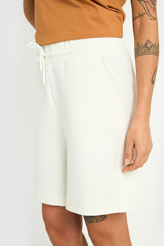 Textured sweatshorts with Viscose 4 | WHITE | Audimas