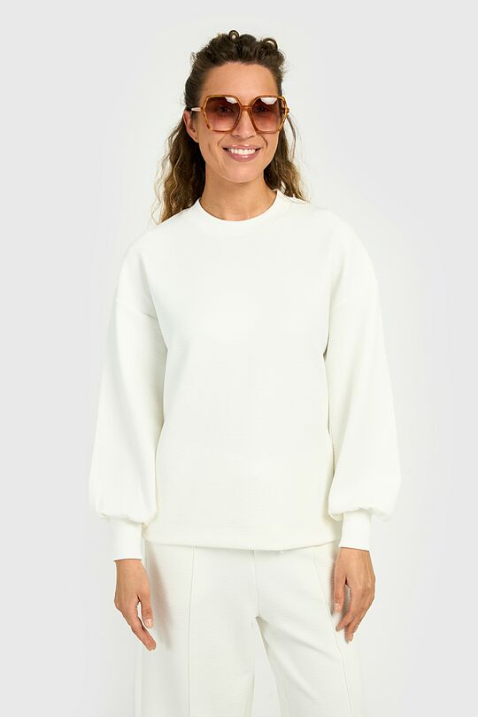 Textured crewneck sweatshirt with Viscose 1 | WHITE | Audimas