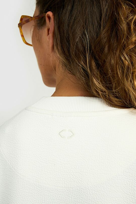 Textured crewneck sweatshirt with Viscose 3 | WHITE | Audimas